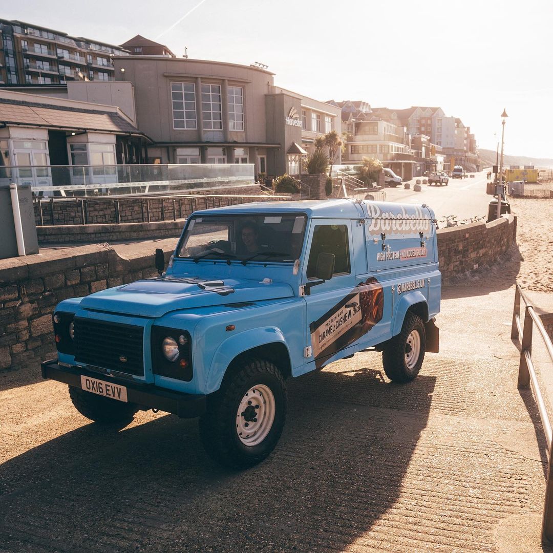Blue Barebells Land Rover Defender
