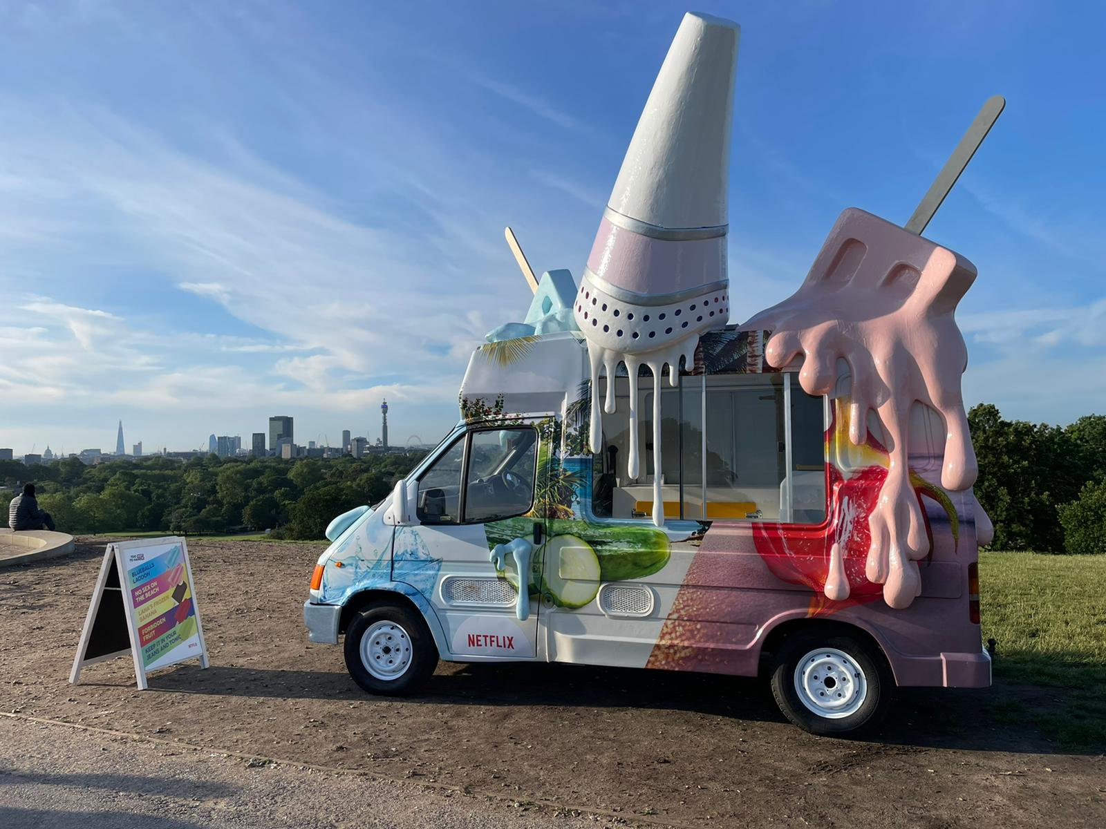 Netflix Blue Pink ice cream external props Ice Cream Van
