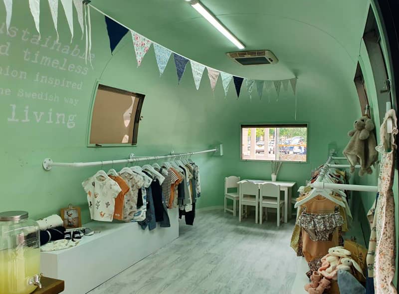 Pop-up retail interior for Newbie clothing