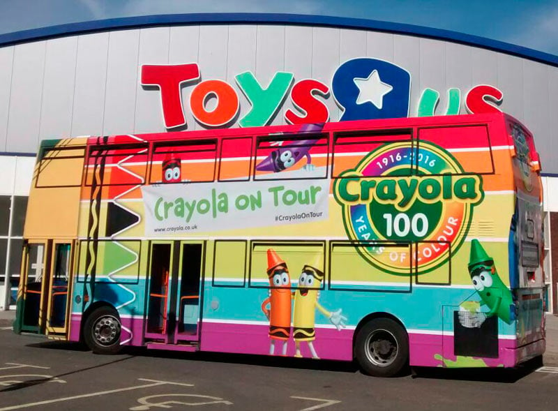 Crayola Toys R Us Double Decker Bus Activation